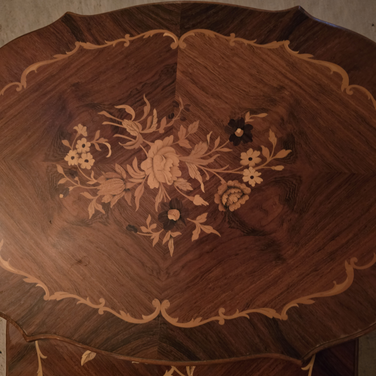 Vintage Inlaid Wood Nesting Tables - photo 2