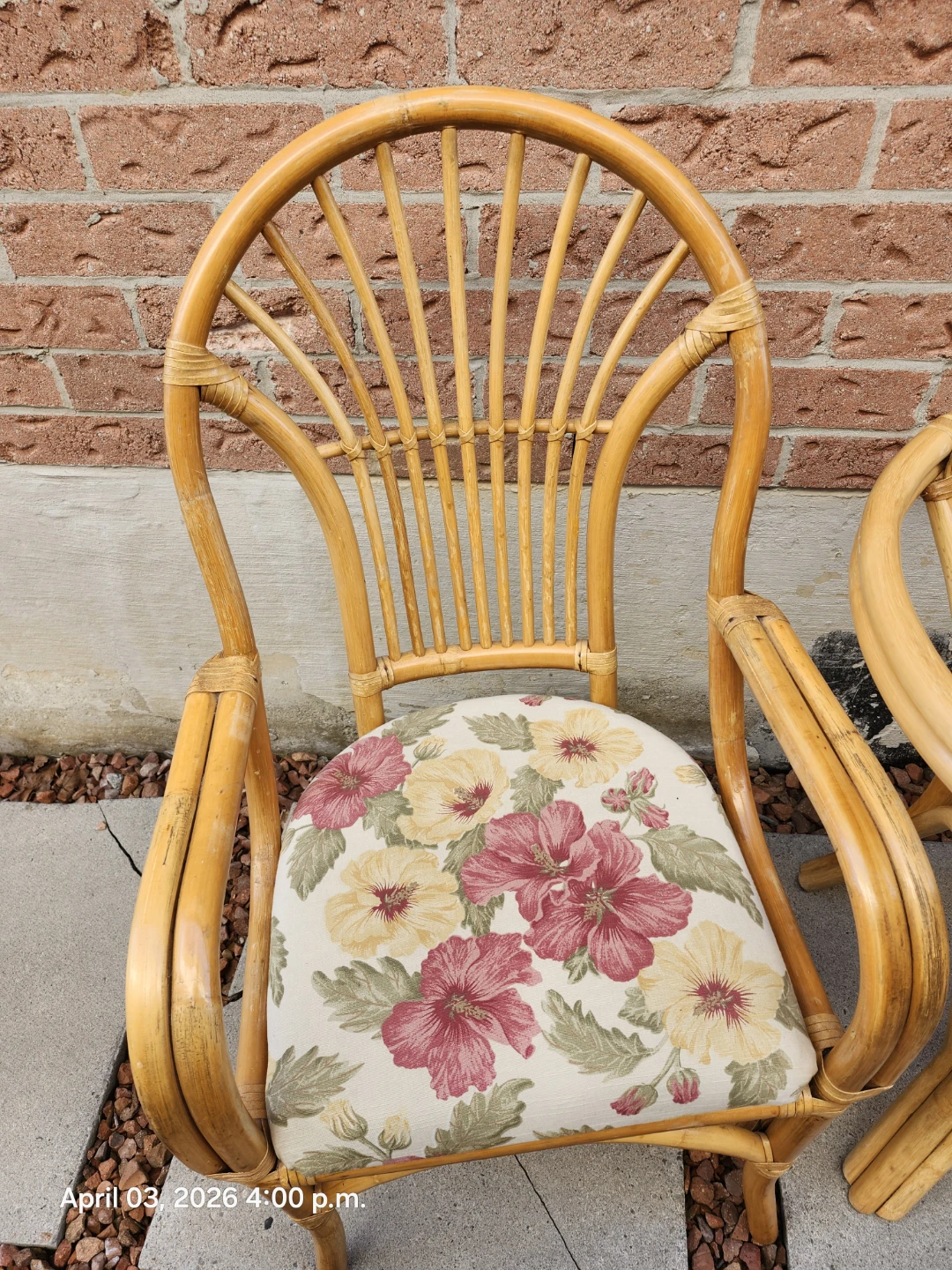 Vintage Bamboo Bistro set w/2 chairs and table - photo 2
