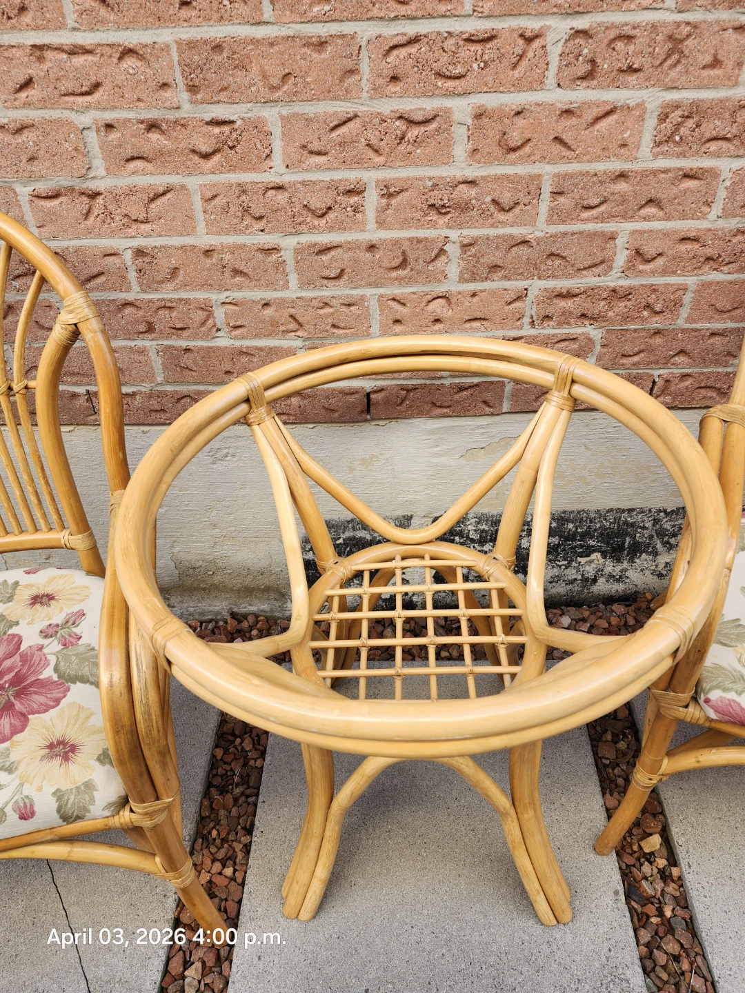 Vintage Bamboo Bistro set w/2 chairs and table - photo 3