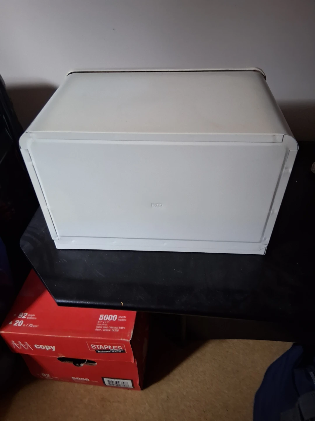 Vintage White Bread Box with Wood Interior - photo 3