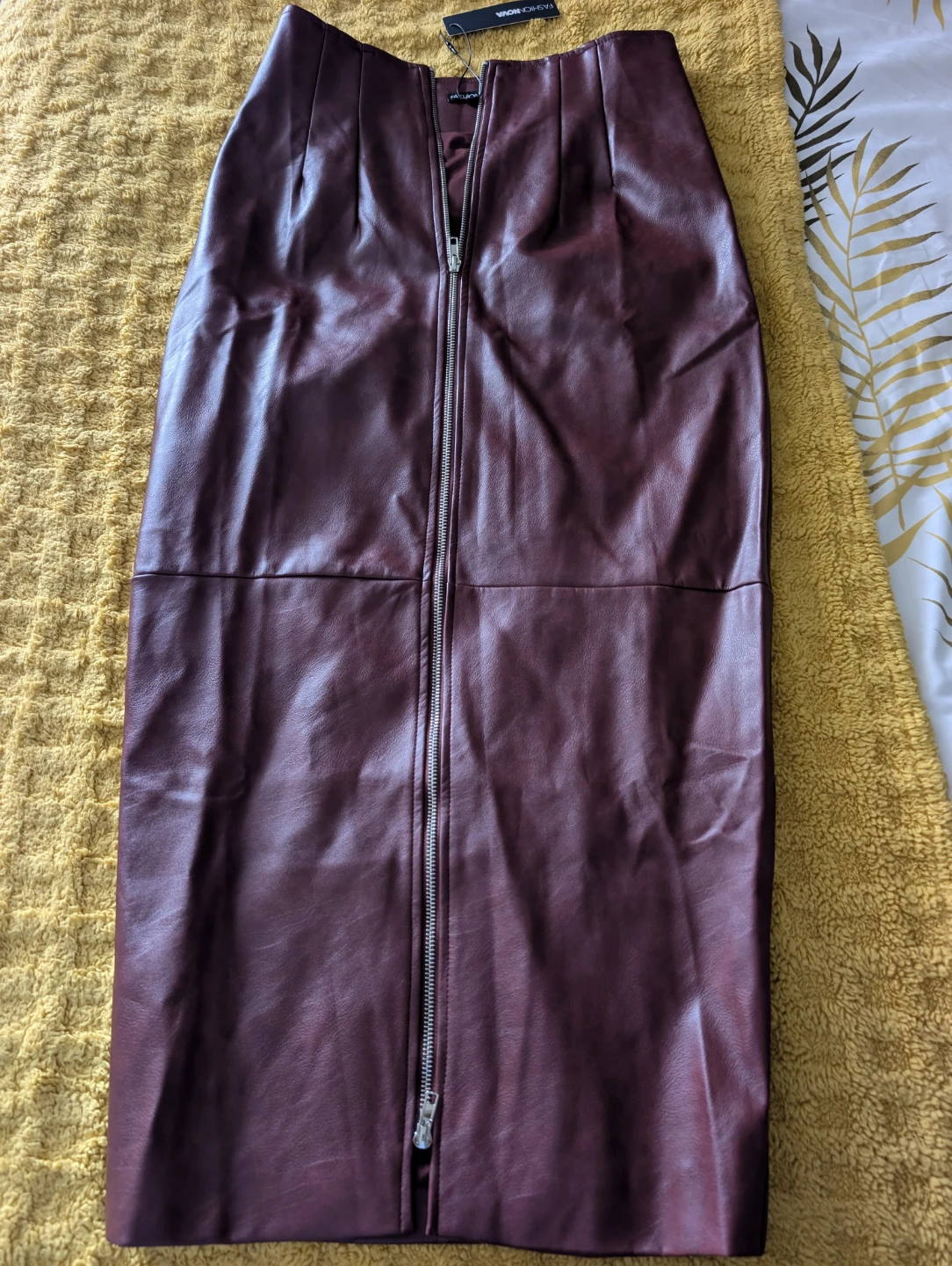 Faux Leather Midi Skirt