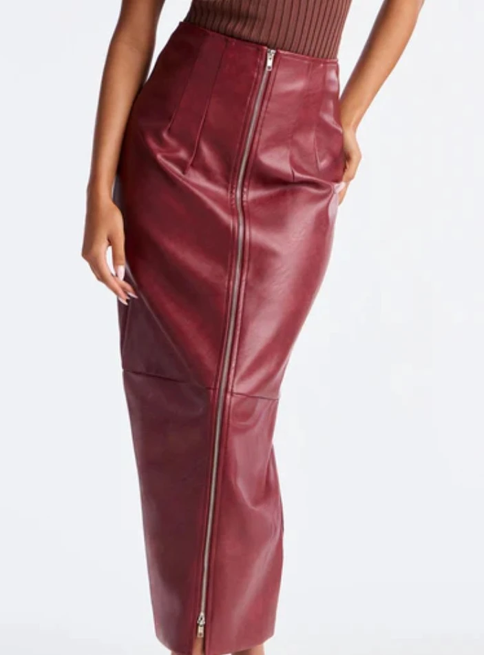 Faux Leather Midi Skirt - photo 2