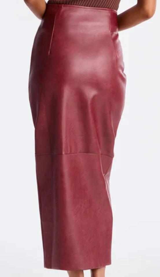 Faux Leather Midi Skirt - photo 3