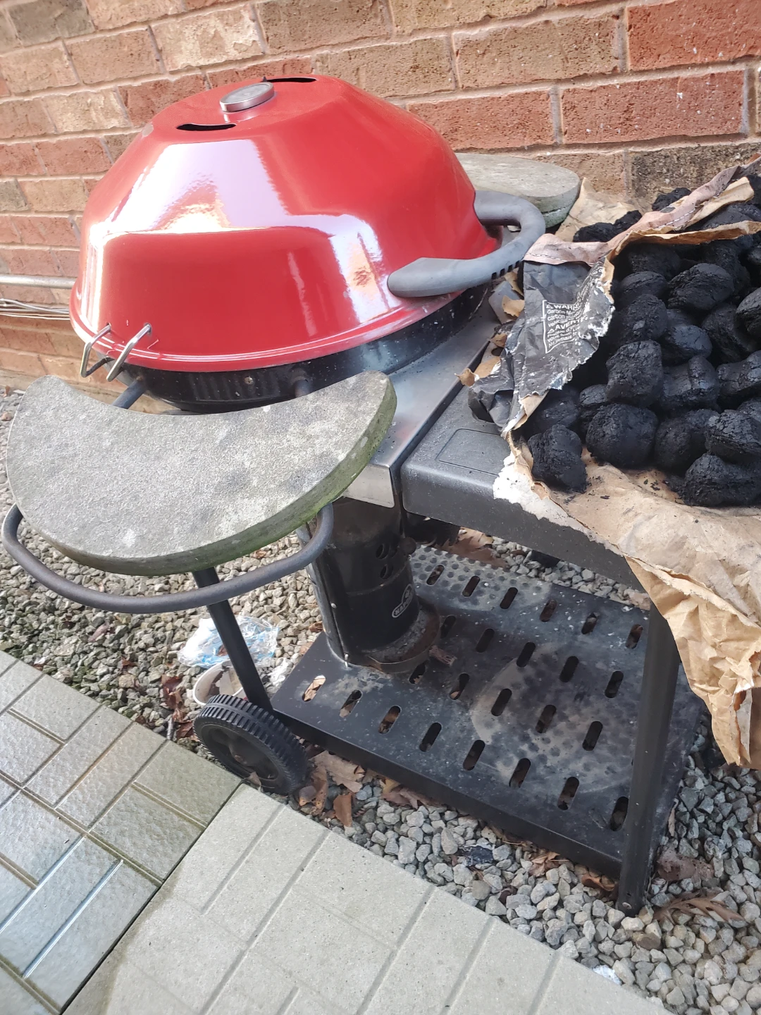 Red Weber Kettle Charcoal Grill with Bag of Briquettes - photo 2