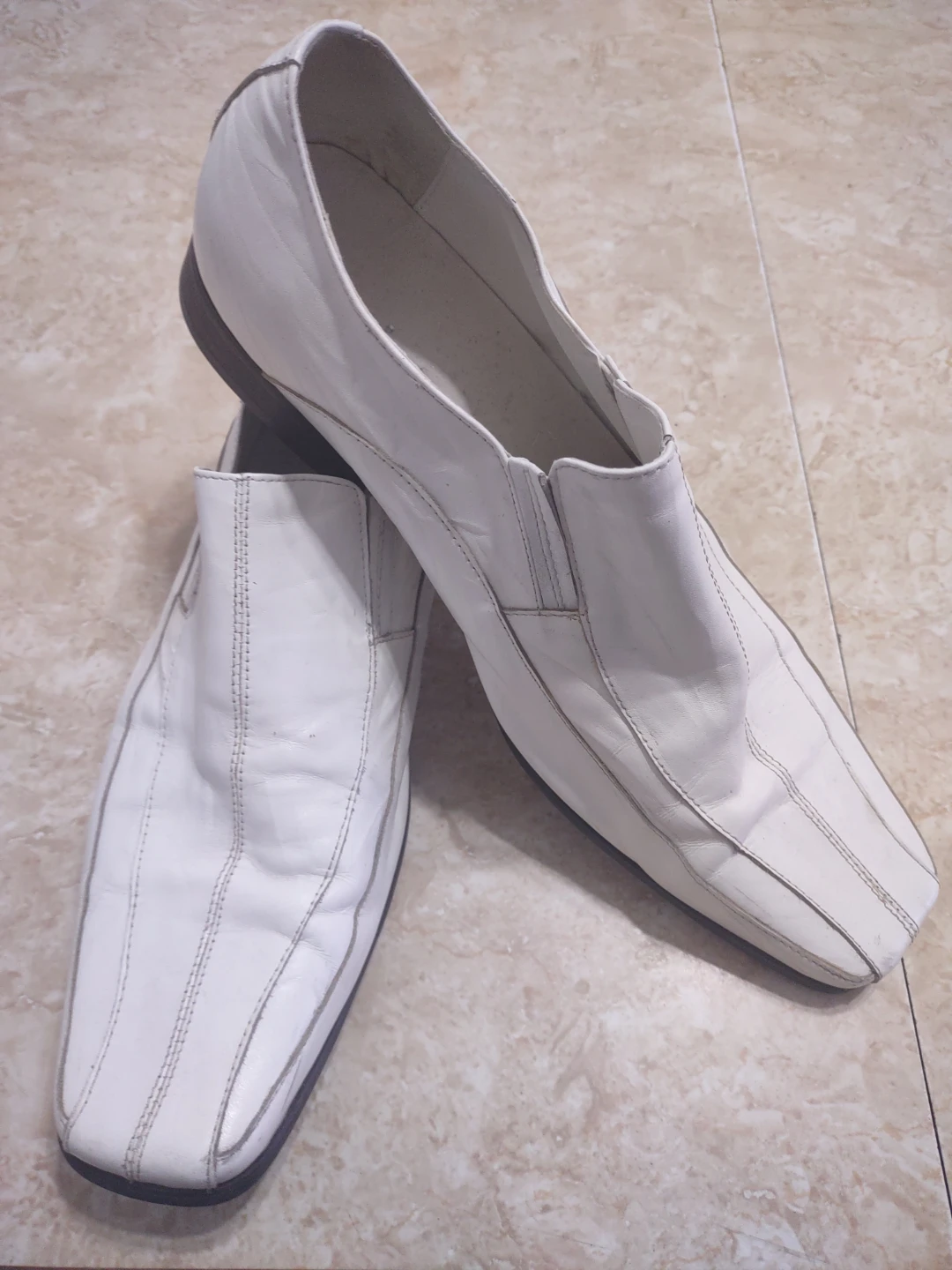 White Leather Dress Loafers