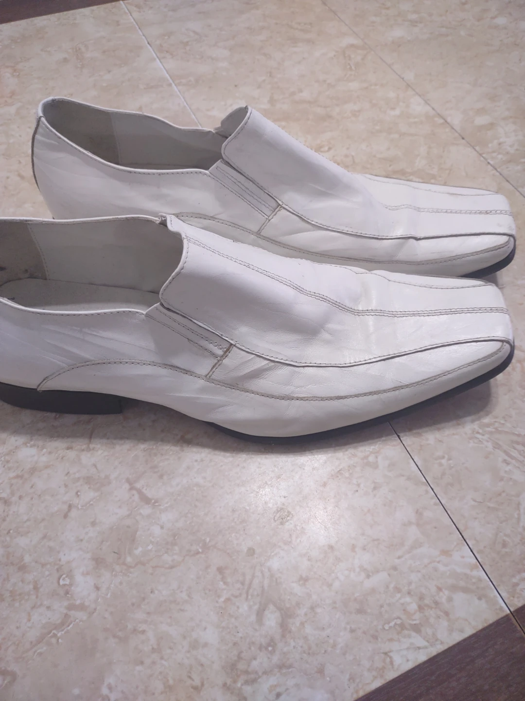 White Leather Dress Loafers - photo 2
