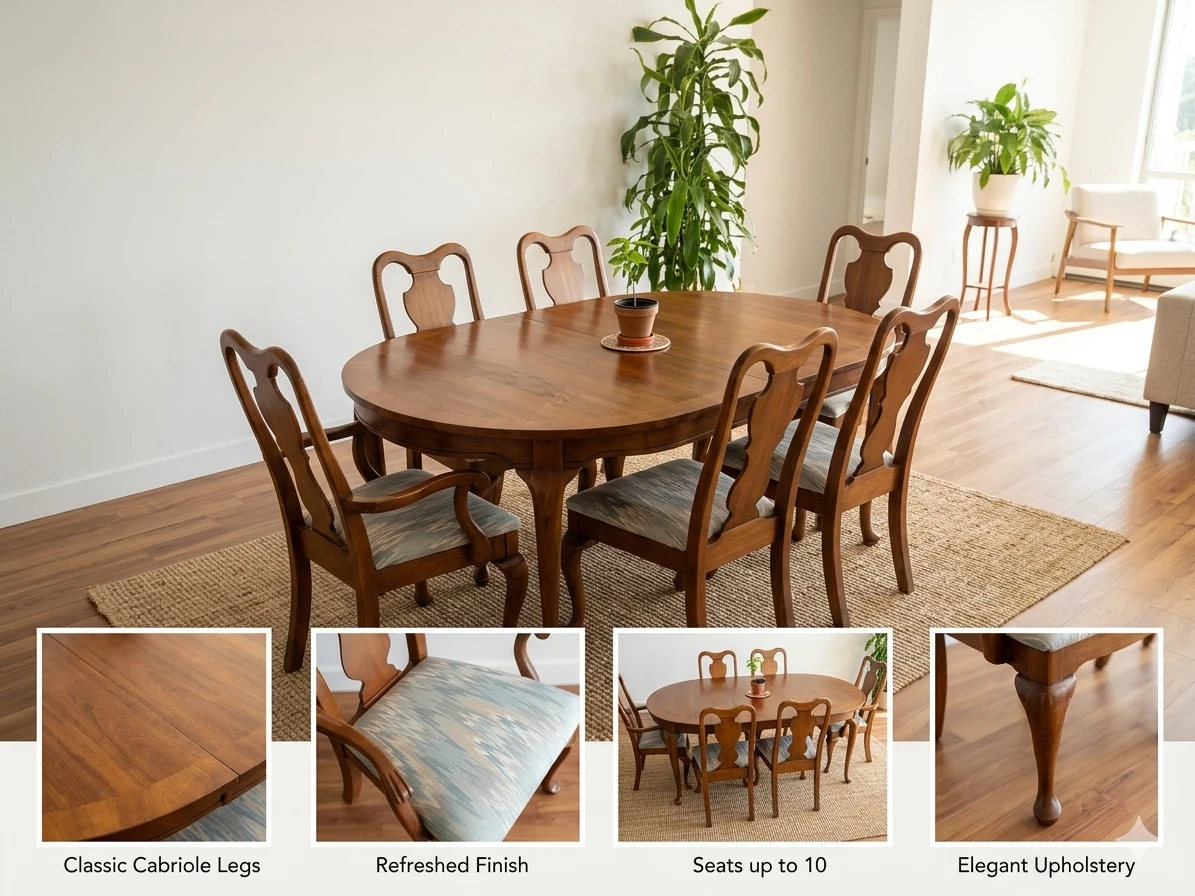 Solid Wood Extendable Dining Set–10 Seater– Refinishing Project
