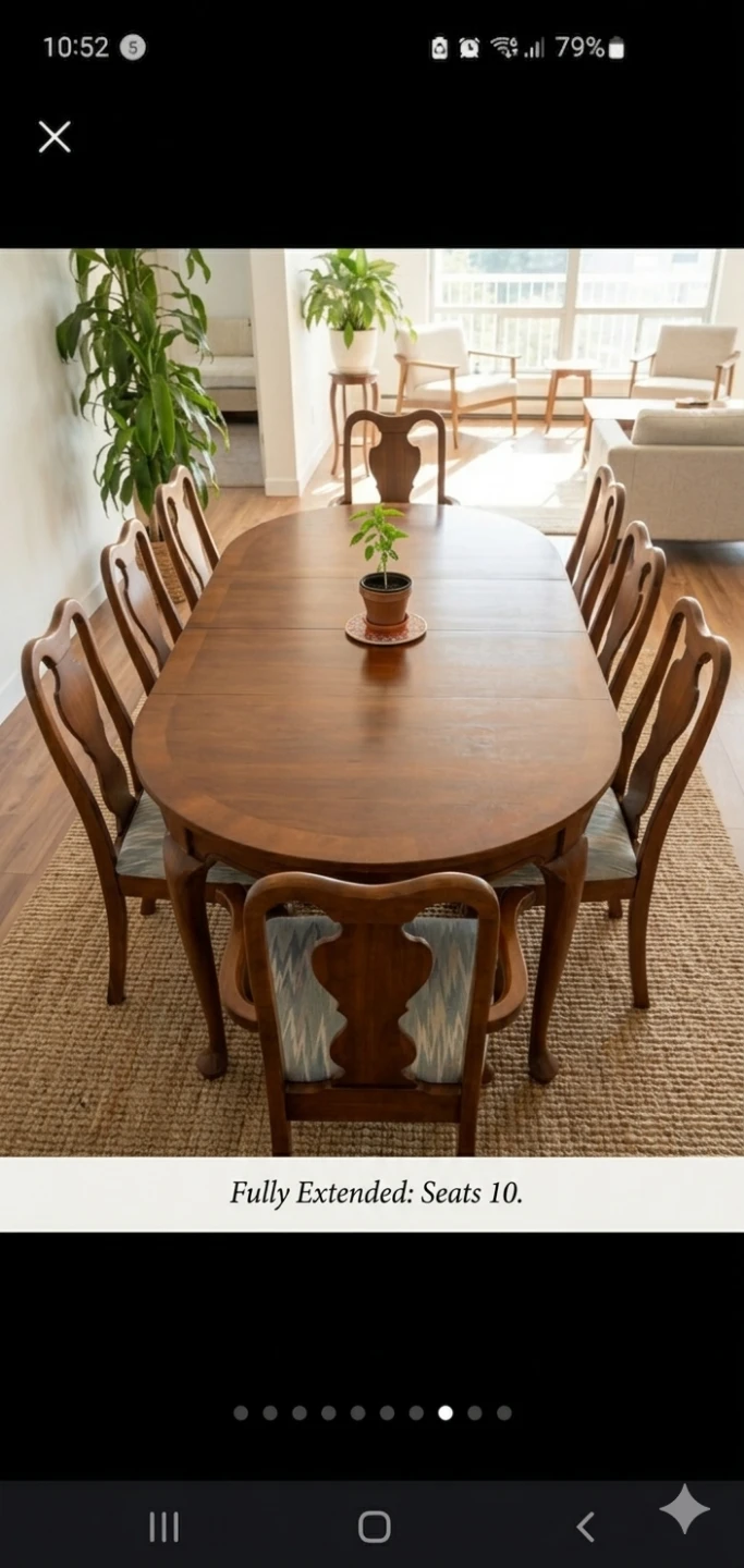 Solid Wood Extendable Dining Set–10 Seater– Refinishing Project - photo 2