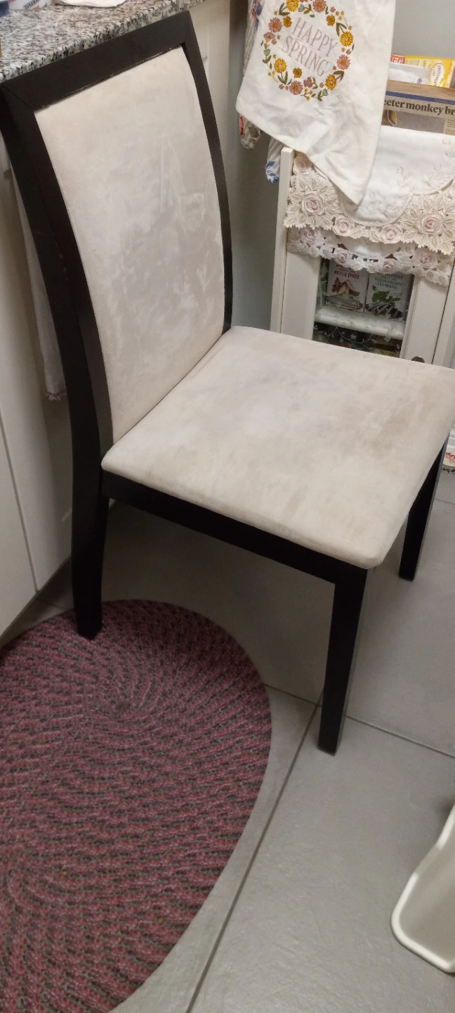 2 Chairs with Antique table.