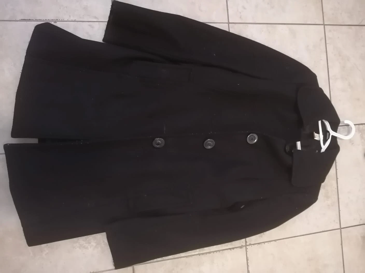 Black Double-Breasted Peacoat