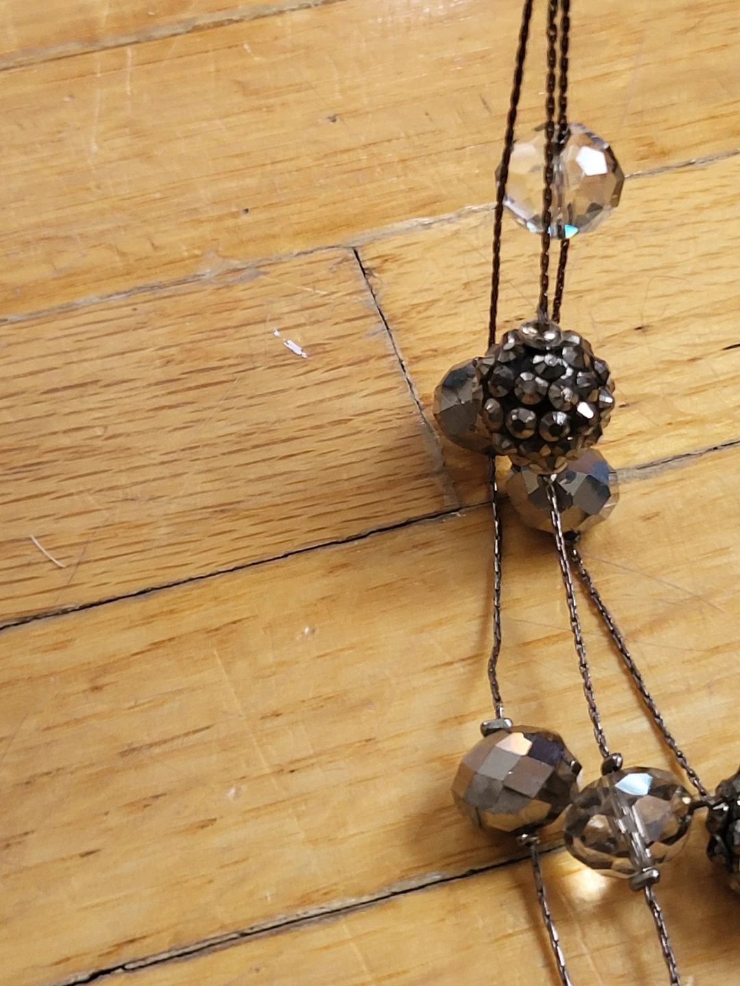 Layered Beaded Necklace with Crystal and Rhinestone Beads - photo 3