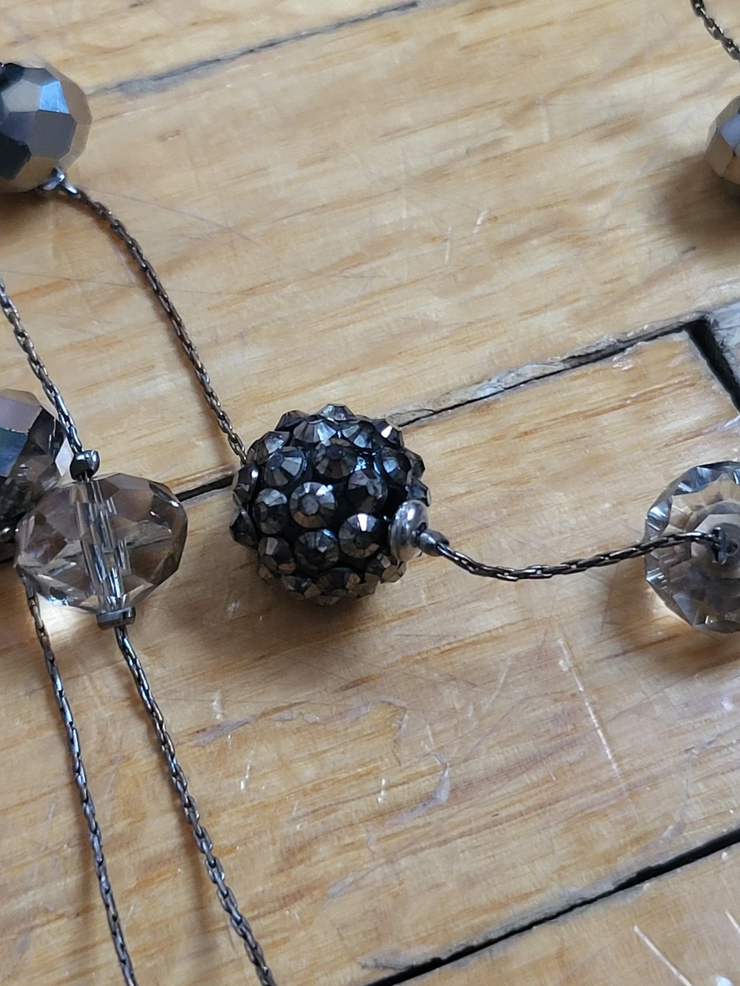 Layered Beaded Necklace with Crystal and Rhinestone Beads - photo 5