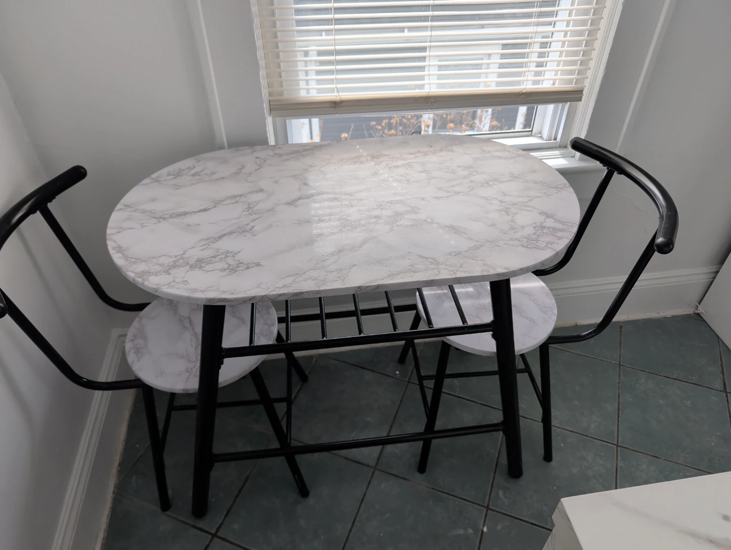 Marble Top Dining Set with 2 Chairs - photo 2