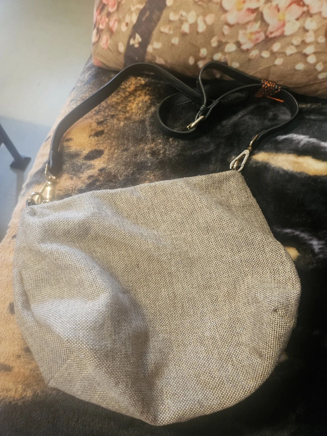 Tan Crossbody Bag with Adjustable Strap
