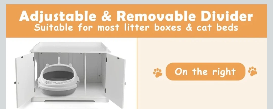 White Cat Litter Box Enclosure/Cat Scratcher Bed - photo 4