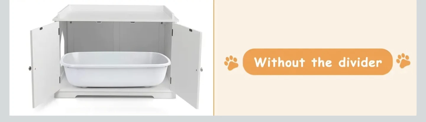 White Cat Litter Box Enclosure/Cat Scratcher Bed - photo 5