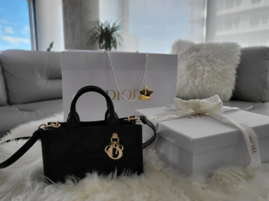 Dior Black mini book tote bag