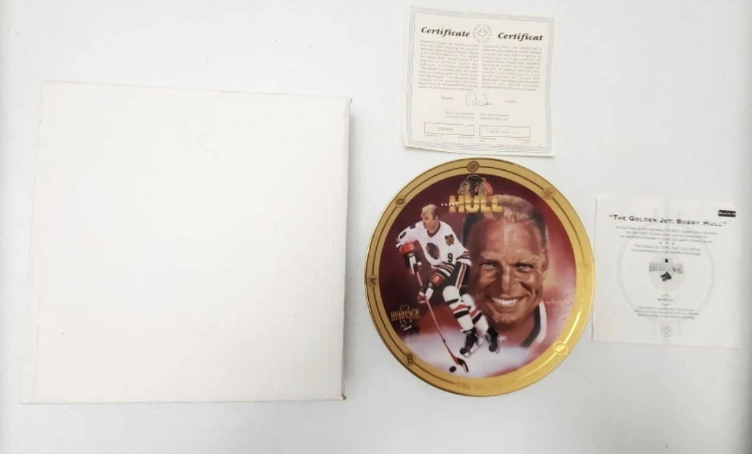 1994 Bradford exchange Bobby Hull commerative plate - photo 2