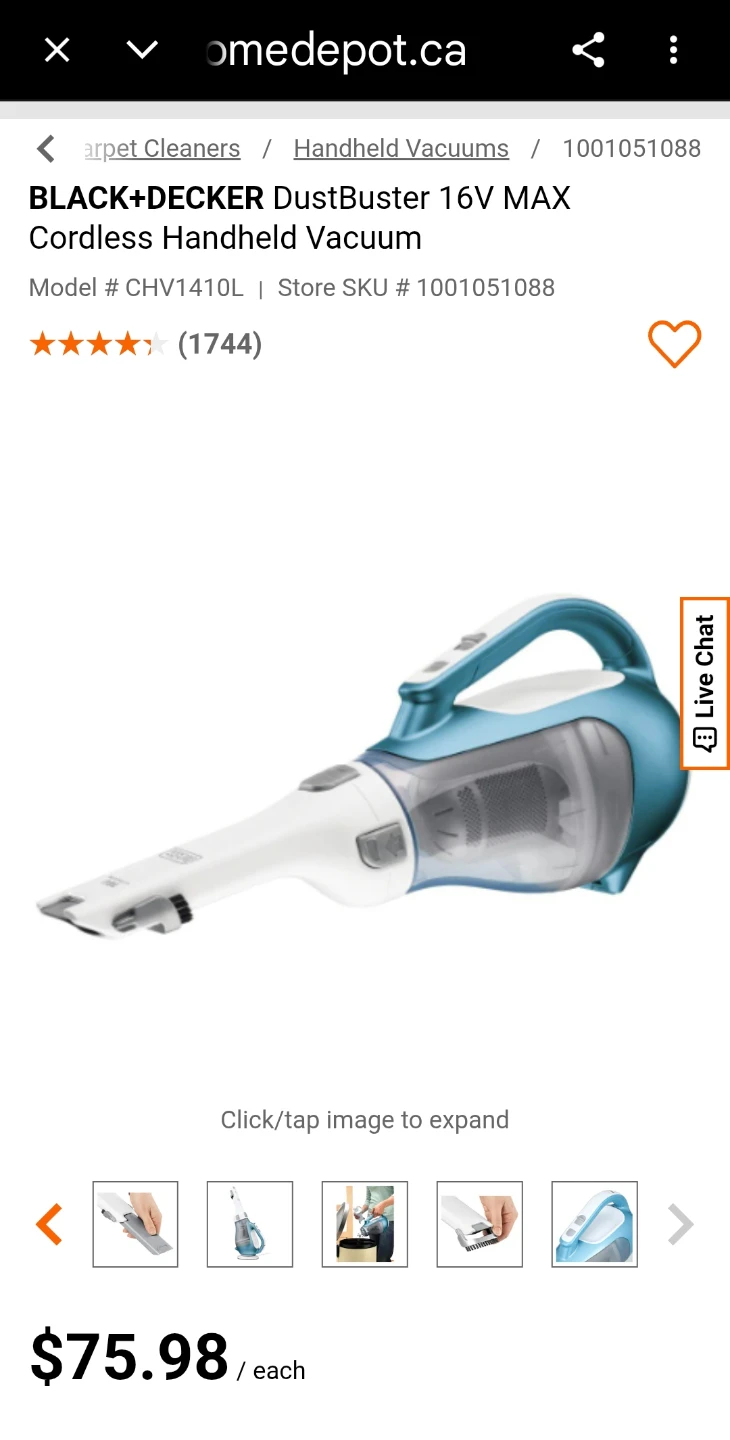 Wireless Black & Decker Portable Vacuum