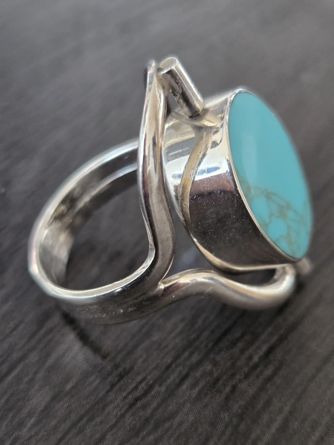Silver Turquoise Abalon ring