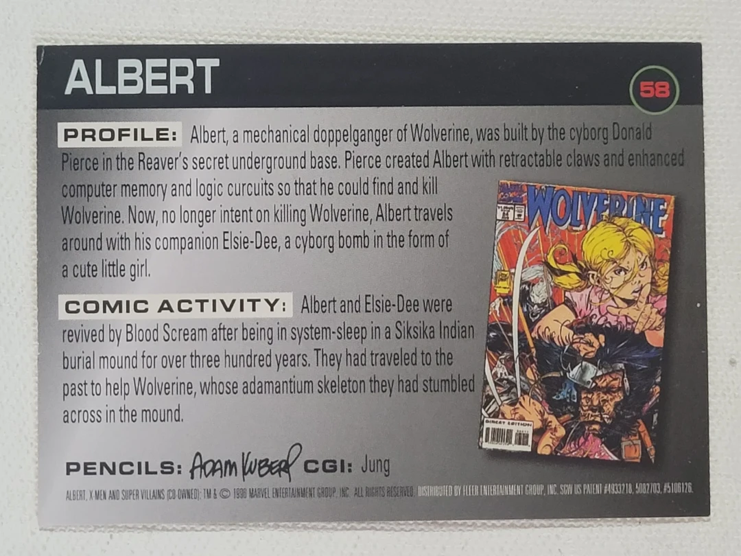 Fleer X-Men Albert Super Villain Trading Card - photo 2