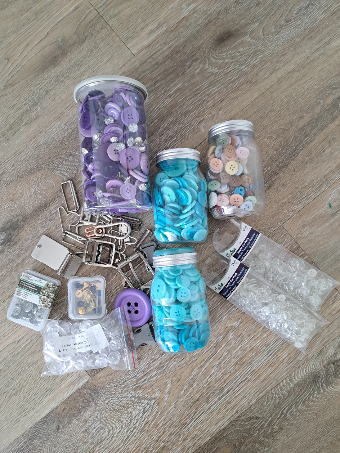 Assorted Crafting Supplies: Buttons, Buckles & More