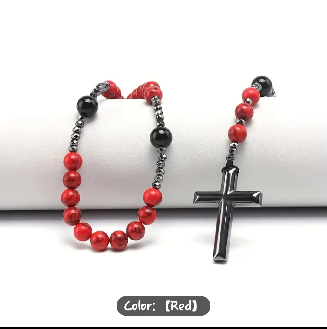 Rosary Beads Necklace with Cross Pendant - photo 4