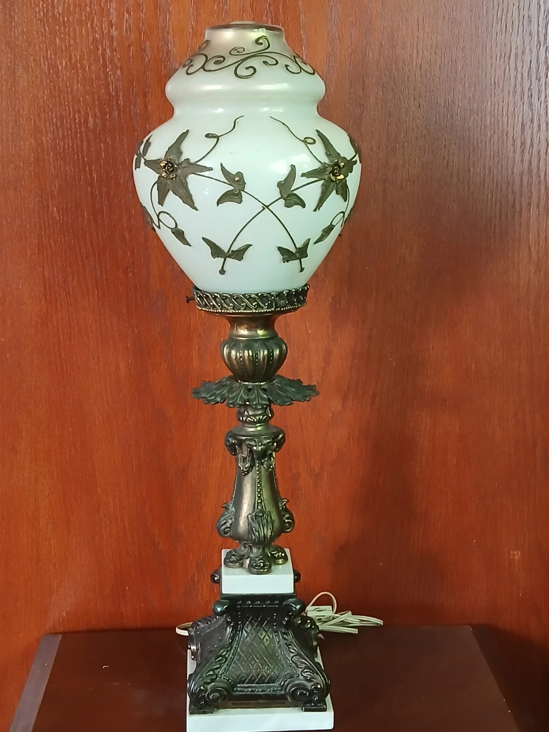 Vintage Table Lamp with Floral Design