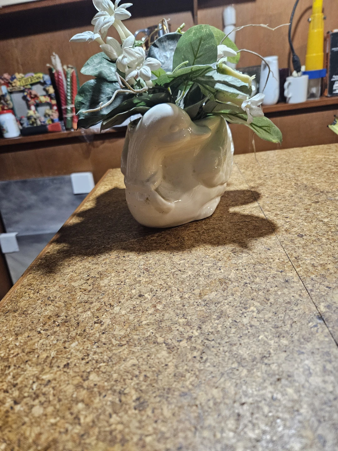 Ceramic Swan Planter with Faux Flowers - photo 2