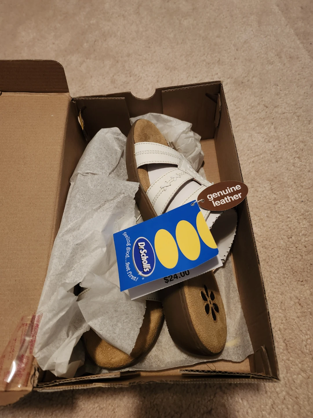 Dr. Scholl's Freda-2 Sandals Size 8.5 White Leather - photo 2