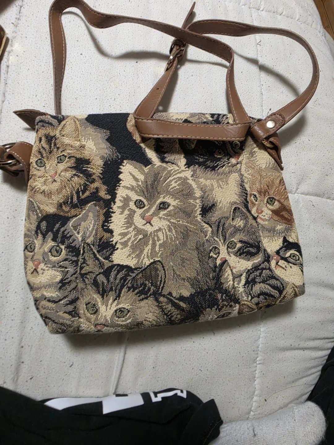 Tapestry Cat Print Shoulder Bag - photo 2