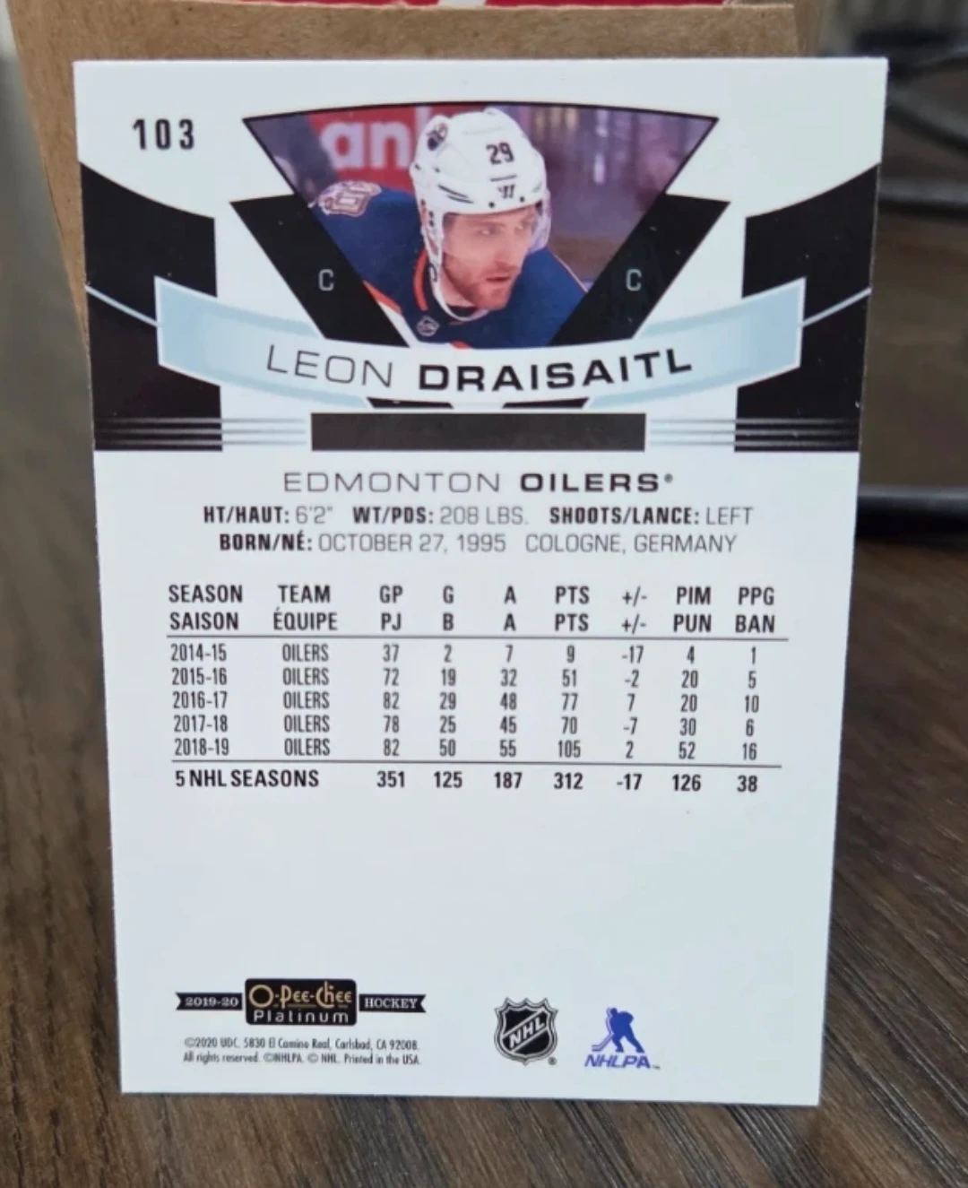 2019-20 Upper Deck O-Pee-Chee Platinum Leon Draisaitl🥕 - photo 2