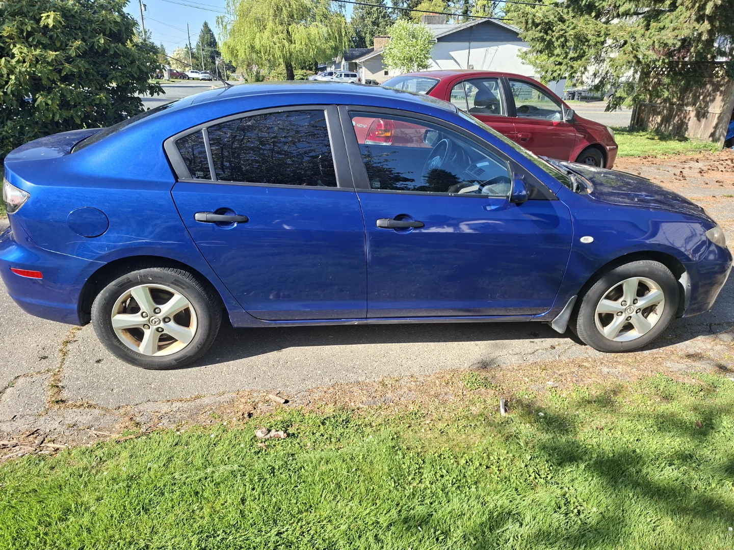 Blue Mazda 3 Sedan