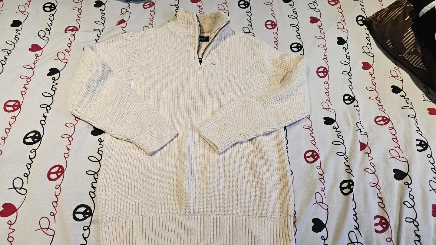 The Children's Place Cream Quarter Zip Sherpa Lined Sweater - photo 4