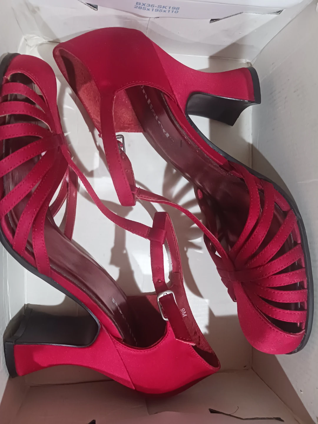 Unlisted Red Satin T-Strap Heels Women's Size 7