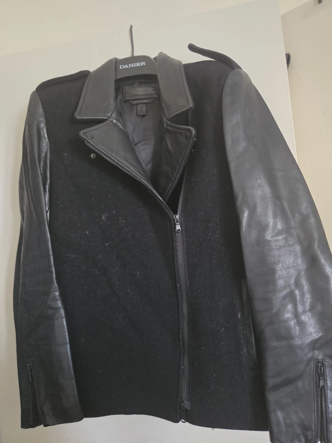 Danier Black Wool & Leather Jacket
