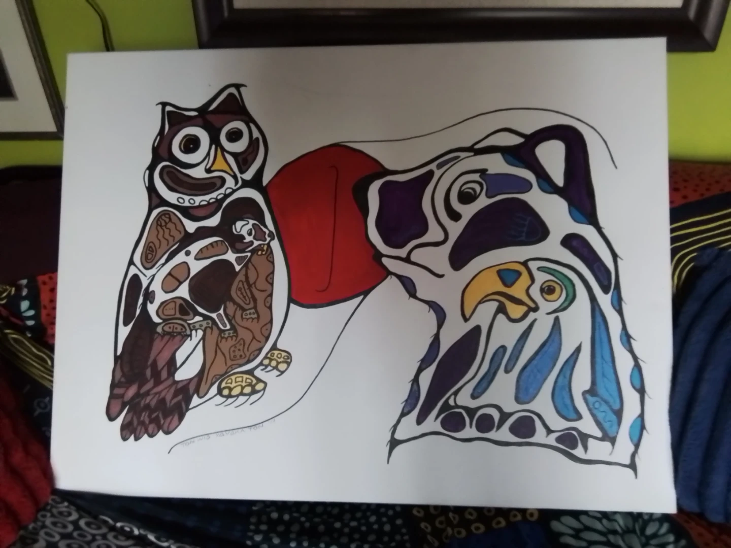 First Nations Acrylic on Canvas by Ton Wis Yayaka (Ton) 2017