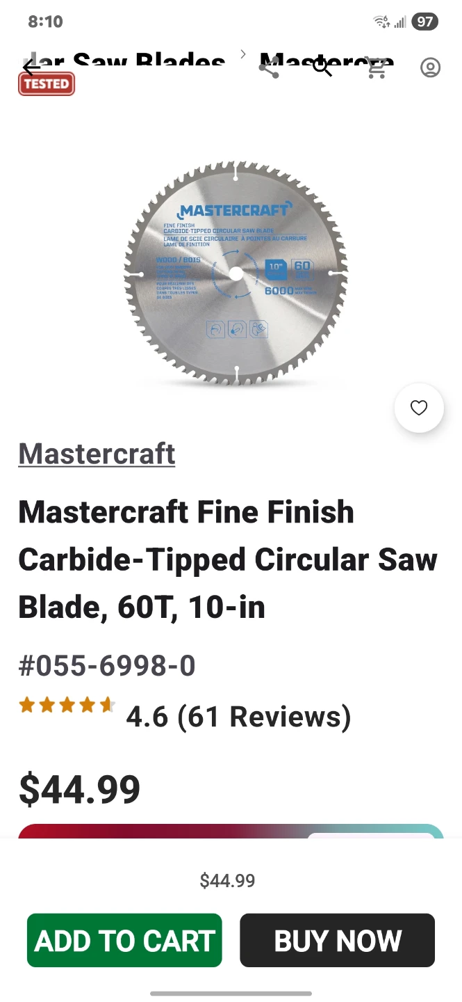 Mastercraft 10 inches blade - photo 2