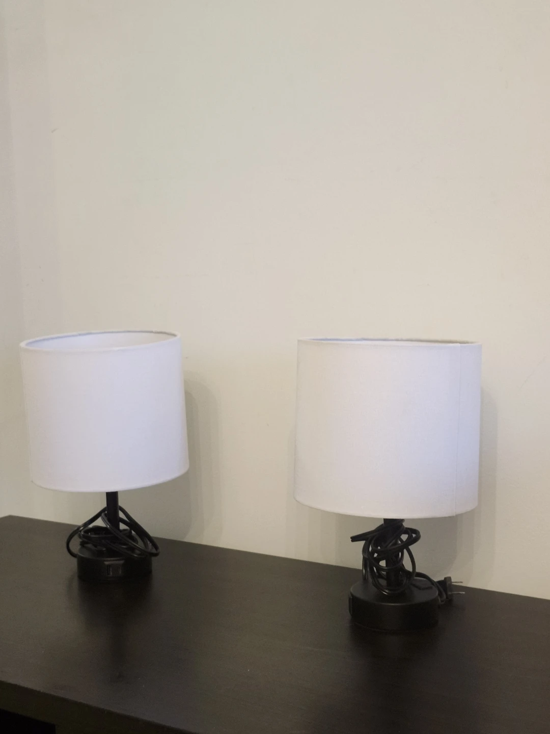 Set of 2 Black Table Lamp with USB Charging Ports - photo 2