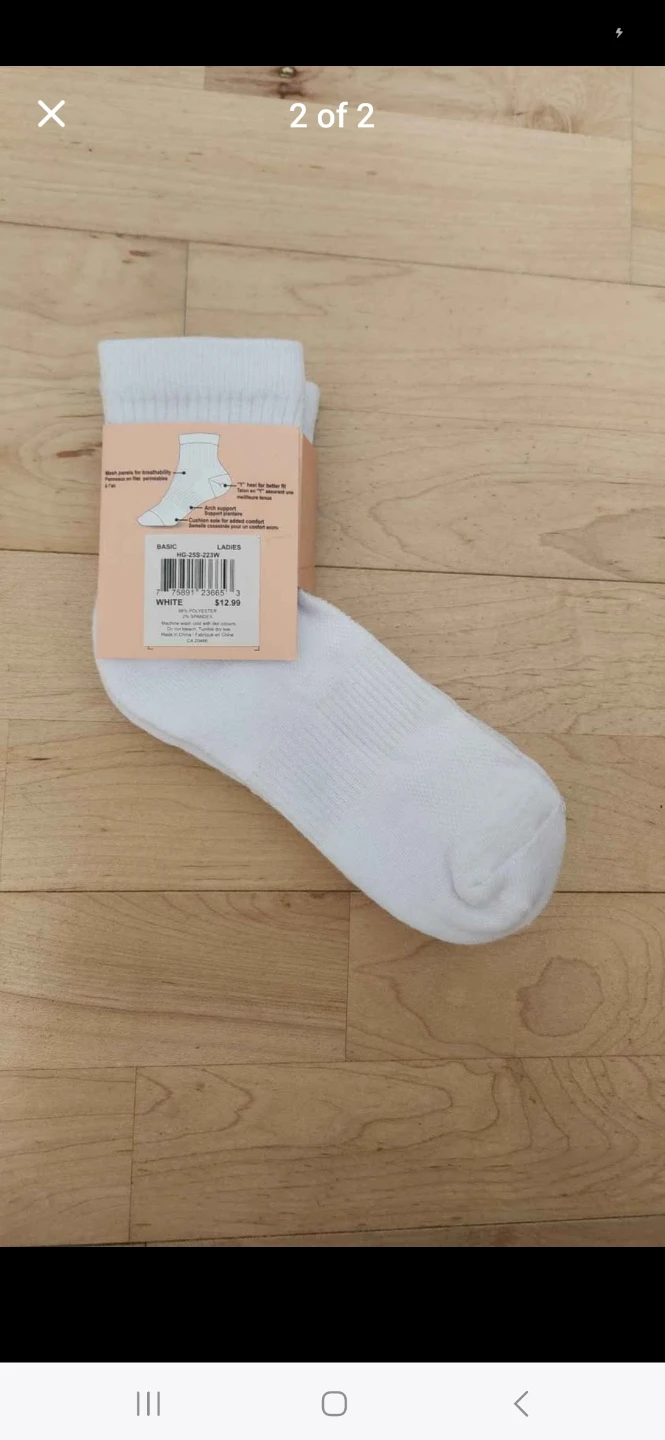 Kelly & Katie White Quarter Crew Sport Socks (Brand New) - photo 2