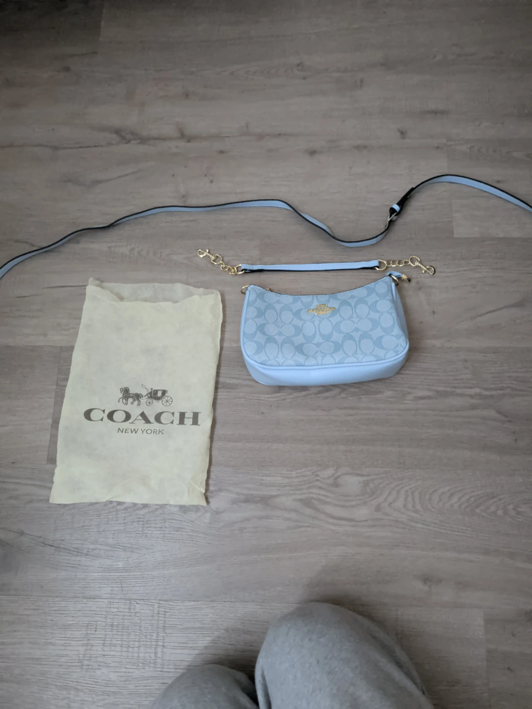 Coach Shoulder Bag - Light Blue Signature Print