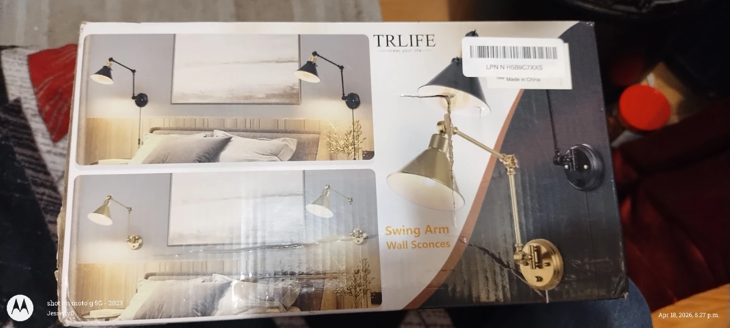 TRLIFE Dimmable Swing Arm Wall Sconce - 2 Pack