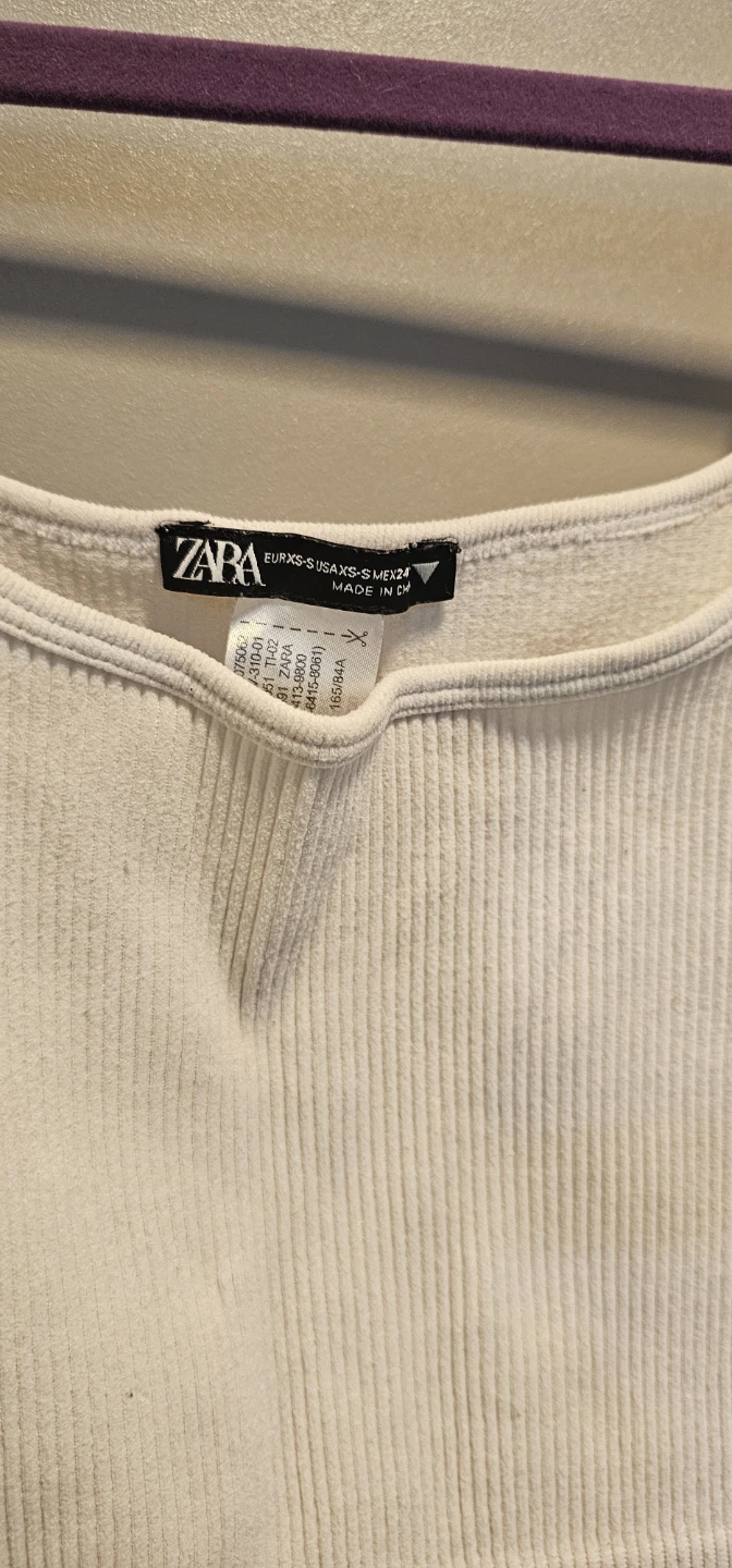 ZARA White Ribbed Tank Top - Size XS - photo 2