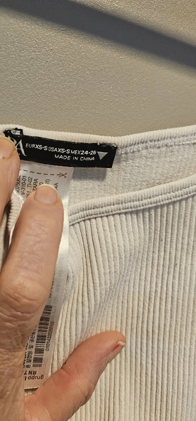 ZARA White Ribbed Tank Top - Size XS - photo 3