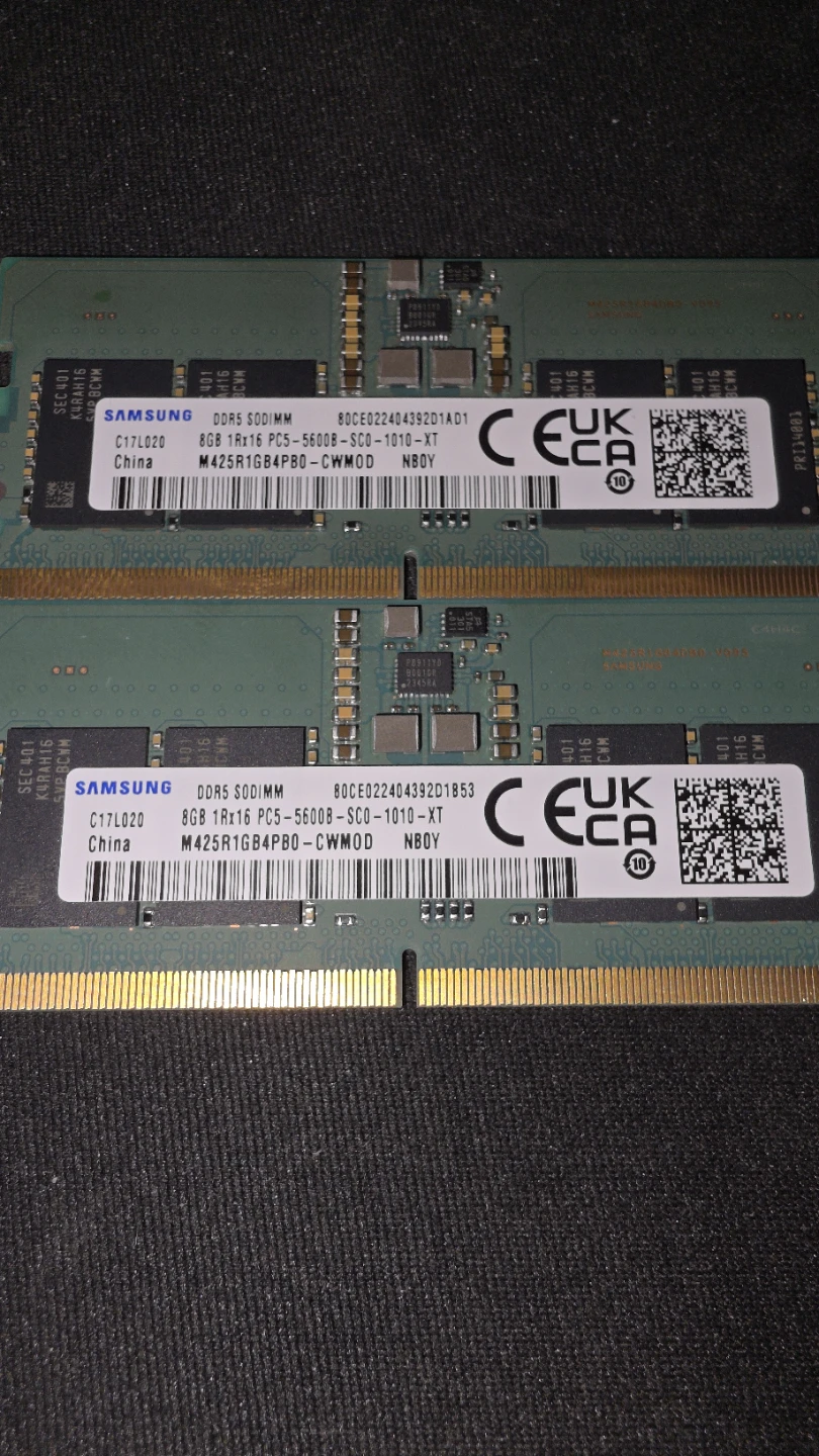 Samsung DDR5 SODIMM 8GB RAM (2 sticks)