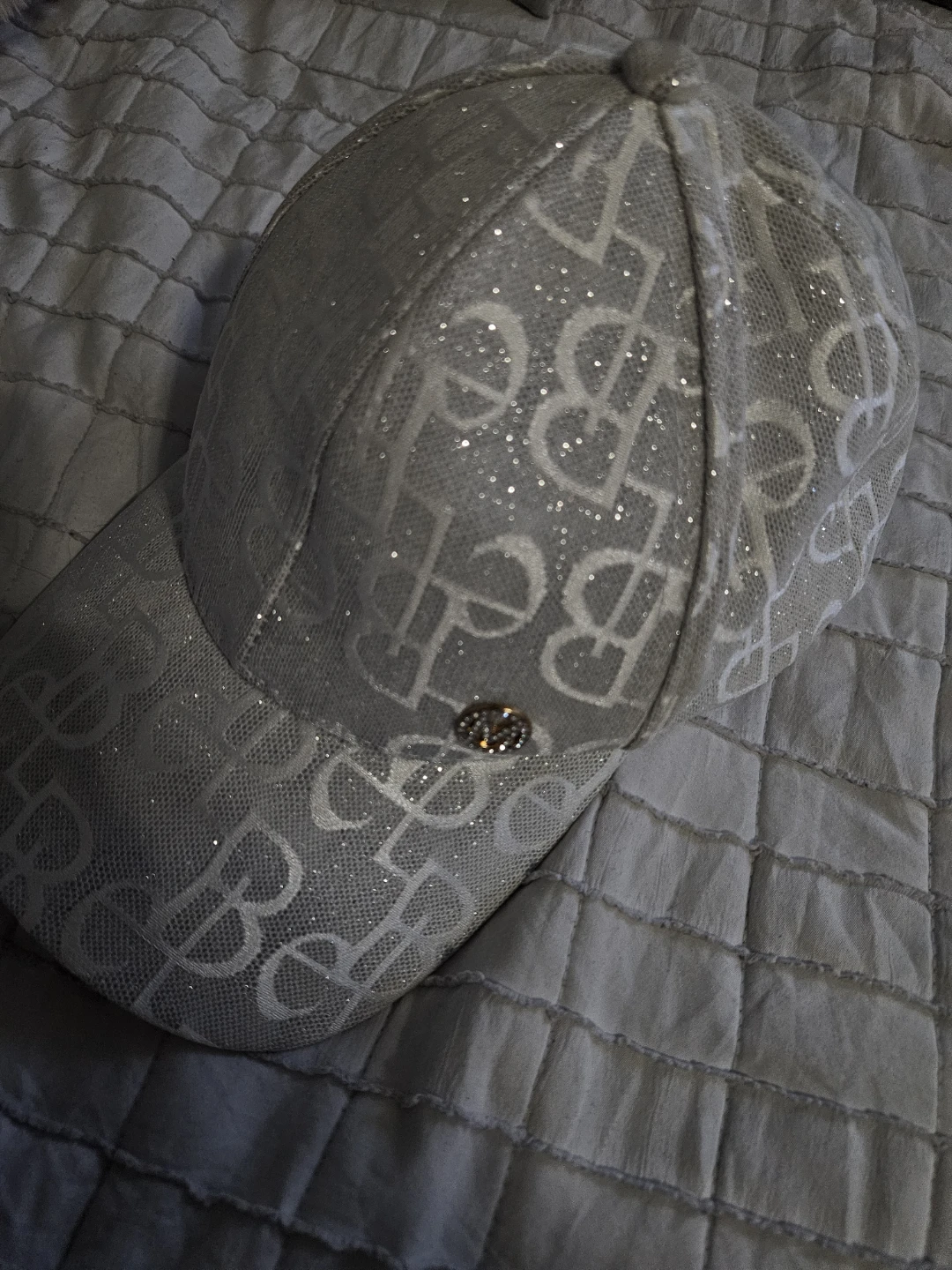 White Sparkle Baseball Cap