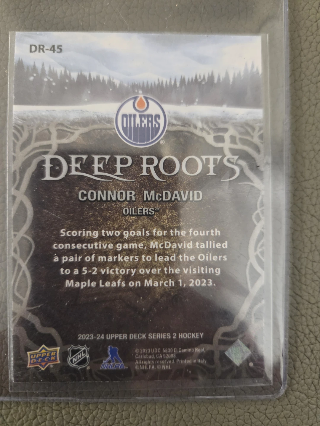 Upper Deck Connor McDavid "Deep Roots" Hockey Card DR-45 - photo 2