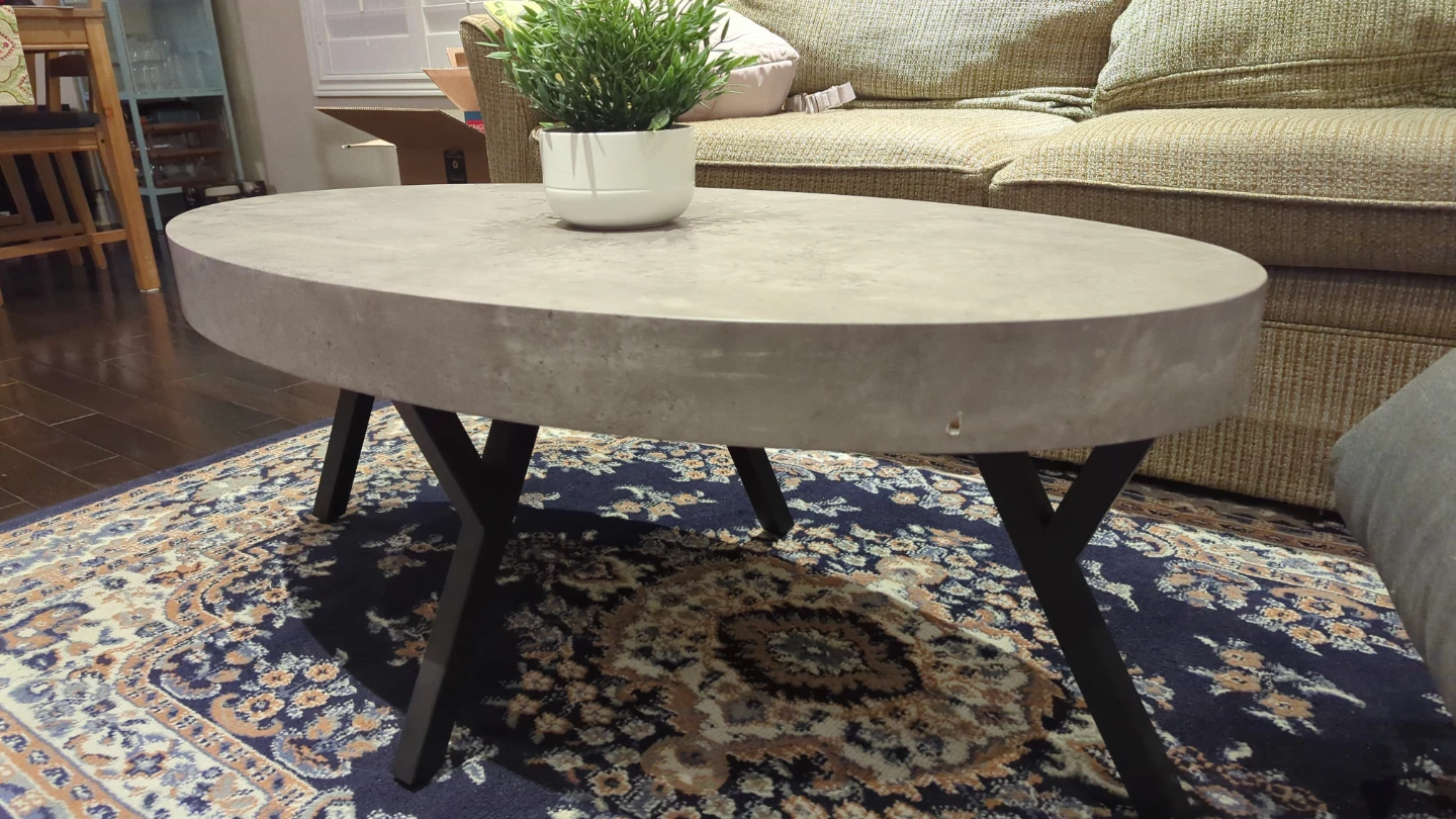 Round Concrete Look Coffee Table - photo 4
