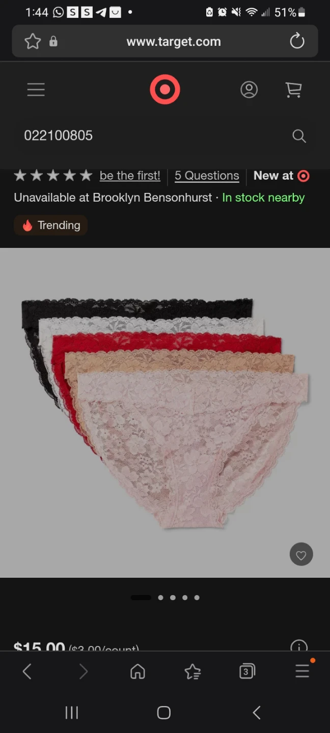Target Lace Briefs 5-Pack