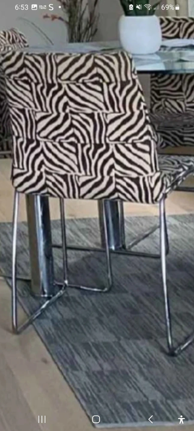 4piece chairs zebra print beautiful design - photo 2